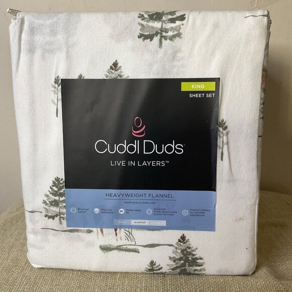 Cuddl Duds King Size Heavyweight Sheet Set Painted Landscape - Picture 2 of 8